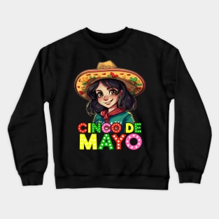 Cinco de Mayo Mexican Anime Girls Crewneck Sweatshirt